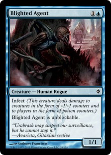 MTG 4x BLIGHTED AGENT New Phyrexia *Human Infect* 