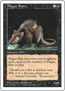 4x Plague Rats 4th Edition MtG Magic Black Common 4 x4 Card Cards 