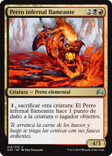 Perro infernal llameante