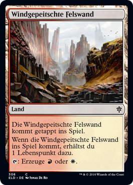 Windgepeitschte Felswand