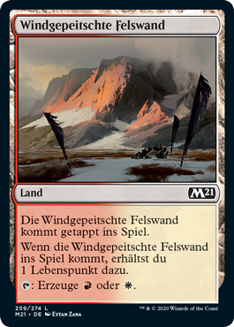 Windgepeitschte Felswand