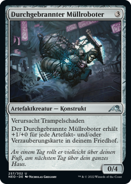 Durchgebrannter Müllroboter