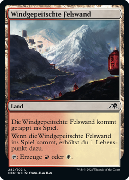 Windgepeitschte Felswand