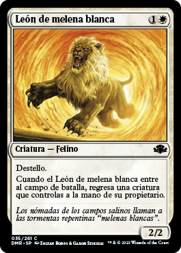 León de melena blanca