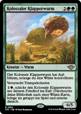 Kolossaler Klapperwurm