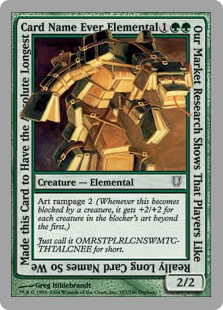 Our Market Research Shows That Players Like Really Long Card Names So We  Made this Card to Have the Absolute Longest Card Name Ever Elemental  (Unhinged) - Gatherer - Magic: The Gathering